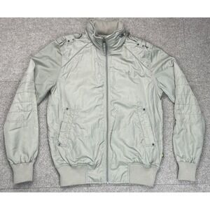 Alpha Industries, Inc. Men Full Zip‎ Beige Hidden Hood Long Sleeve Jacket Size M